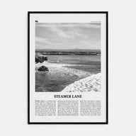 Steamer Lane Travel B&W Poster