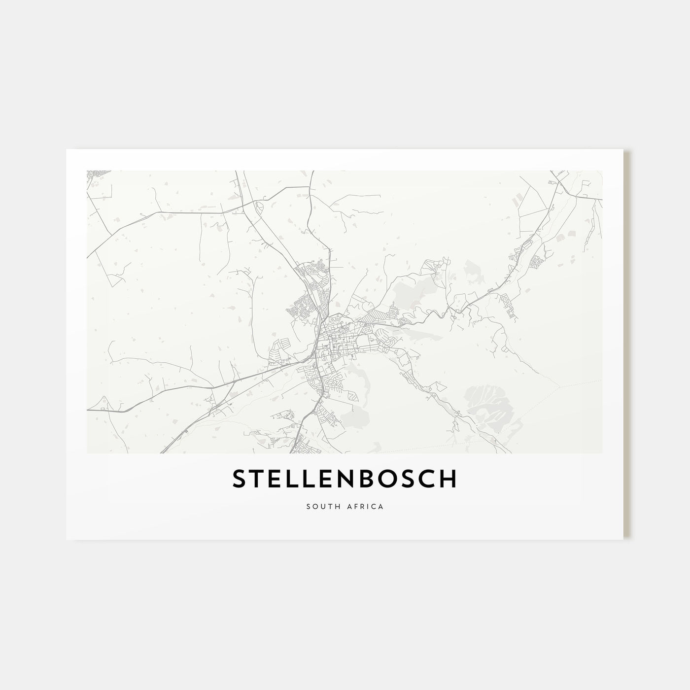 Stellenbosch Map Landscape Poster