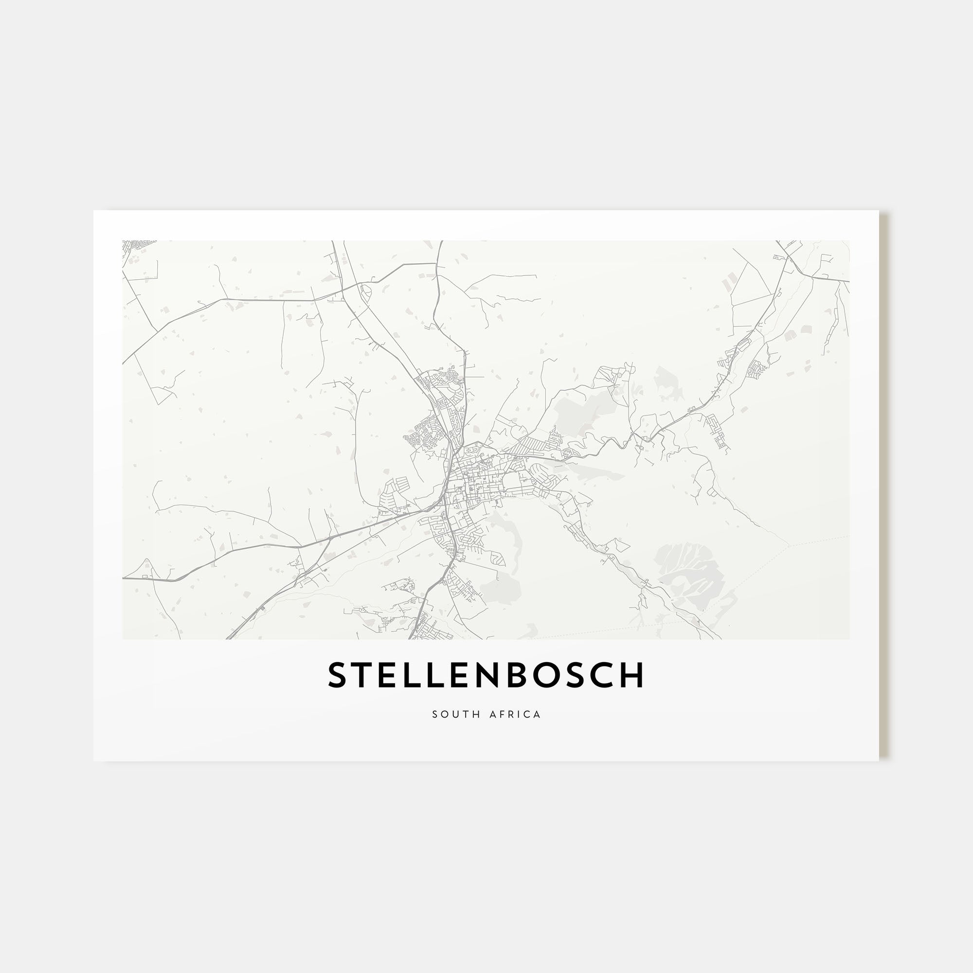 Stellenbosch Map Landscape Poster