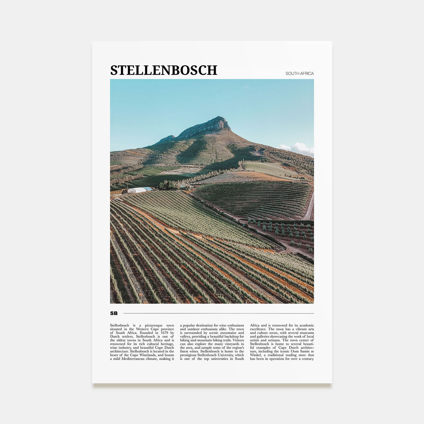 Stellenbosch Travel Color Poster