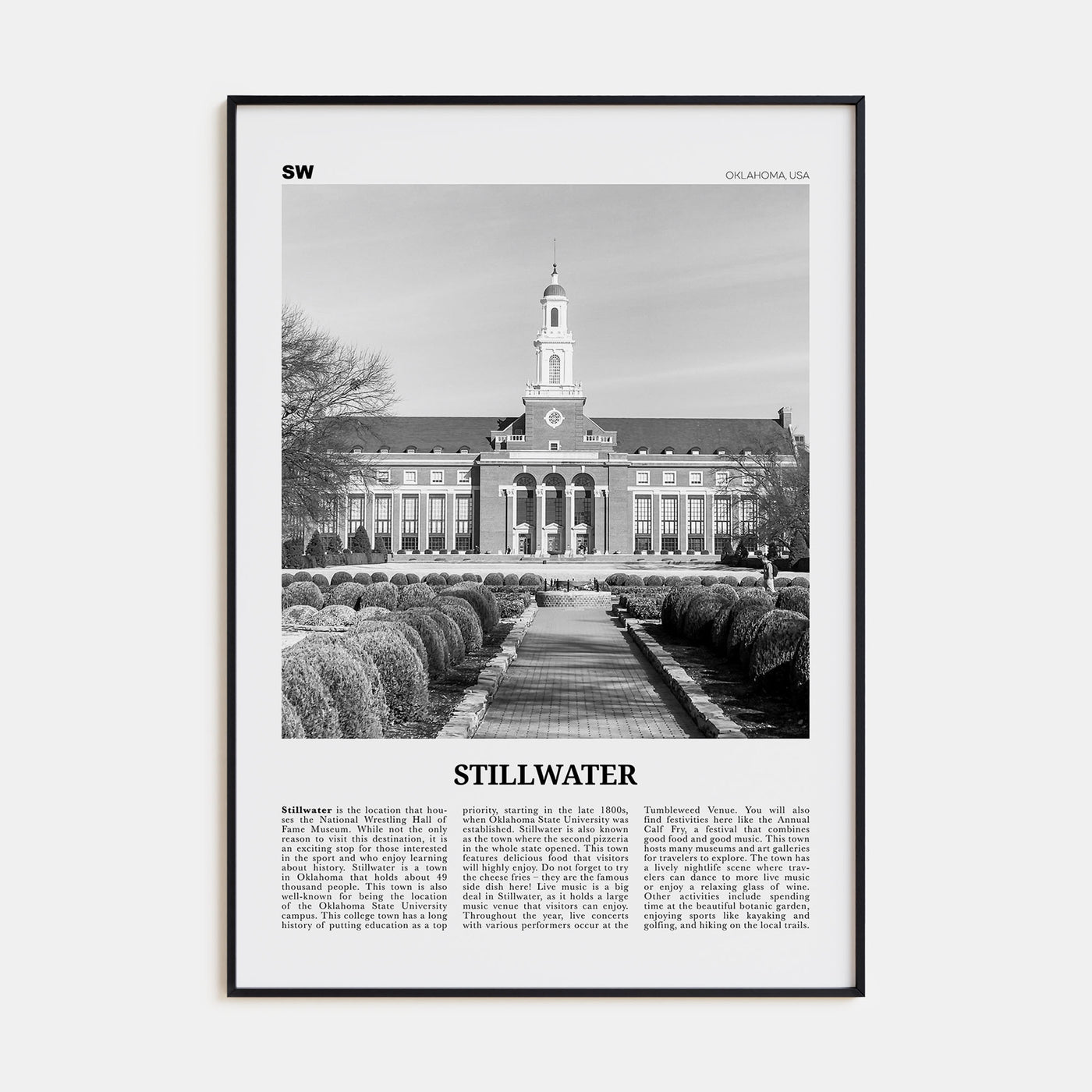 Stillwater Travel B&W Poster
