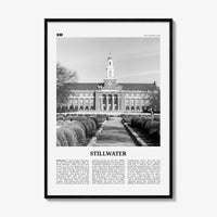 Stillwater Print Black and White, Stillwater Wall Art, Stillwater Poster, Stillwater Photo, Stillwater Wall Décor, Oklahoma, USA
