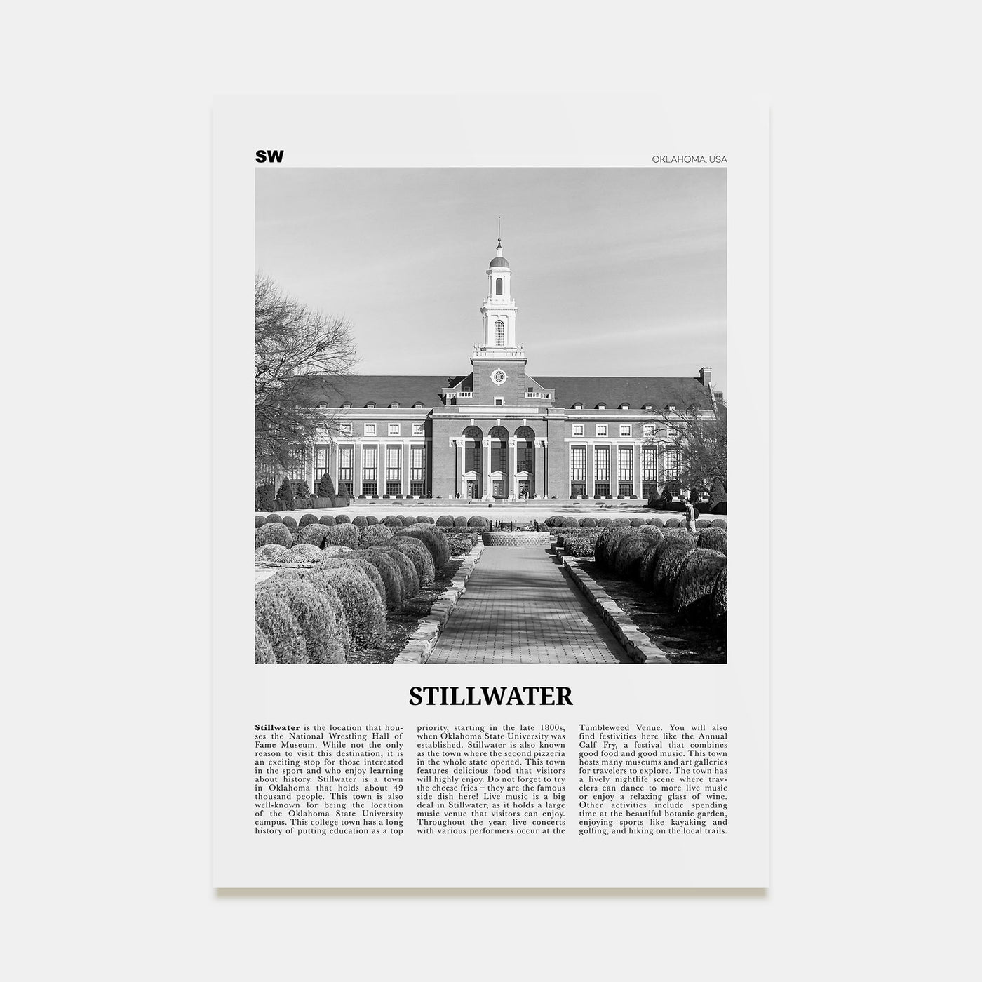 Stillwater Travel B&W Poster