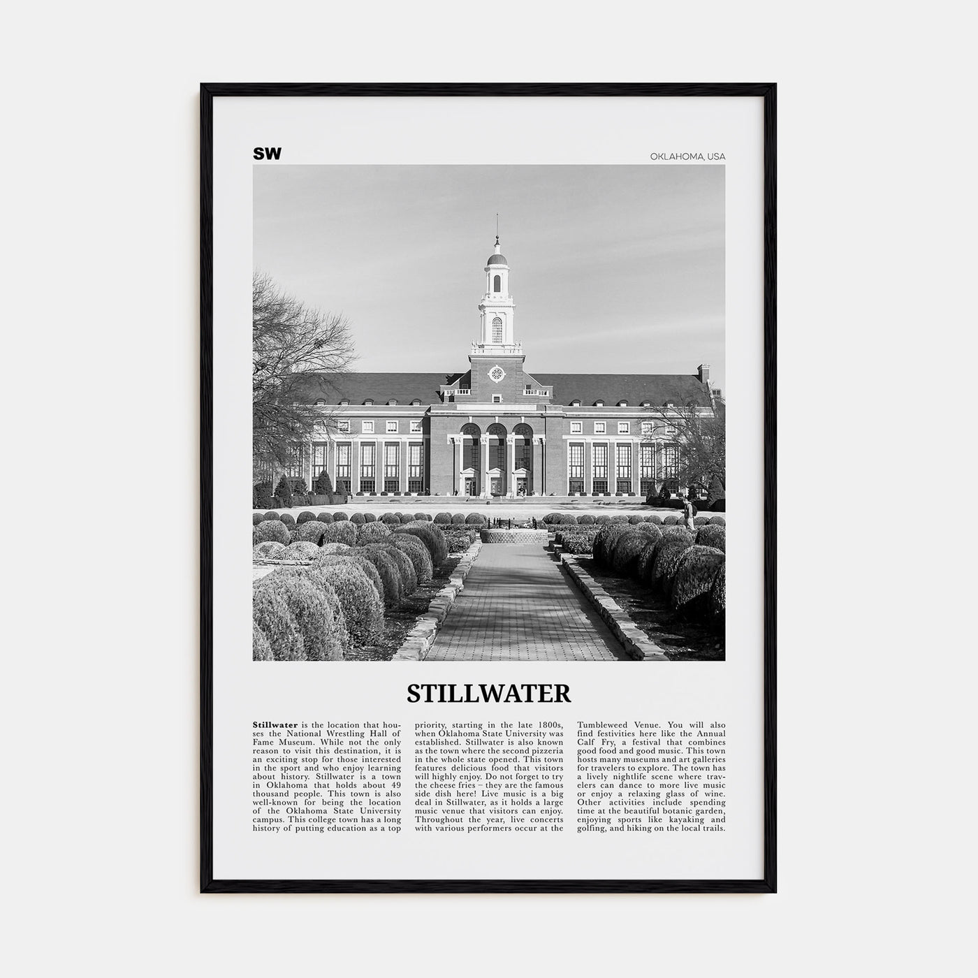 Stillwater Travel B&W Poster