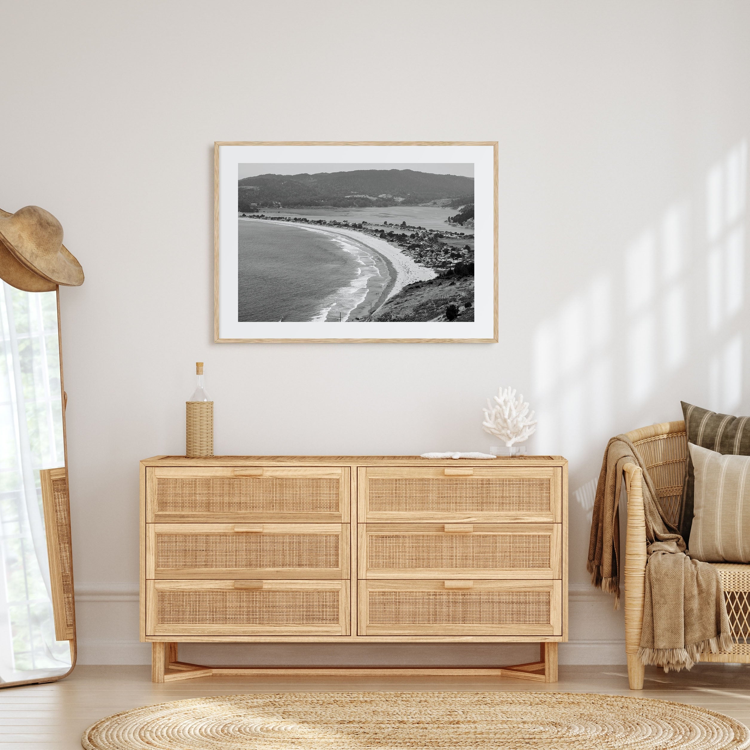 Stinson Beach Landscape B&W Poster