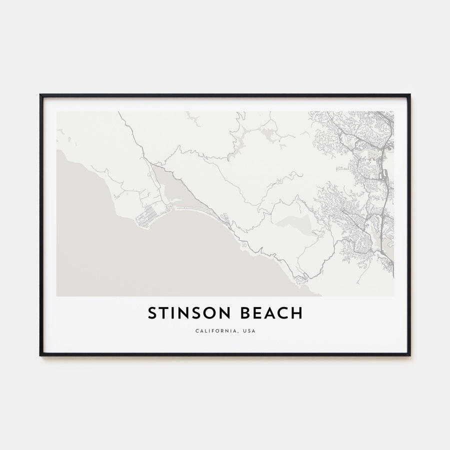 Stinson Beach Map Landscape Poster