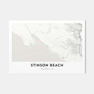 Stinson Beach Map Landscape Poster
