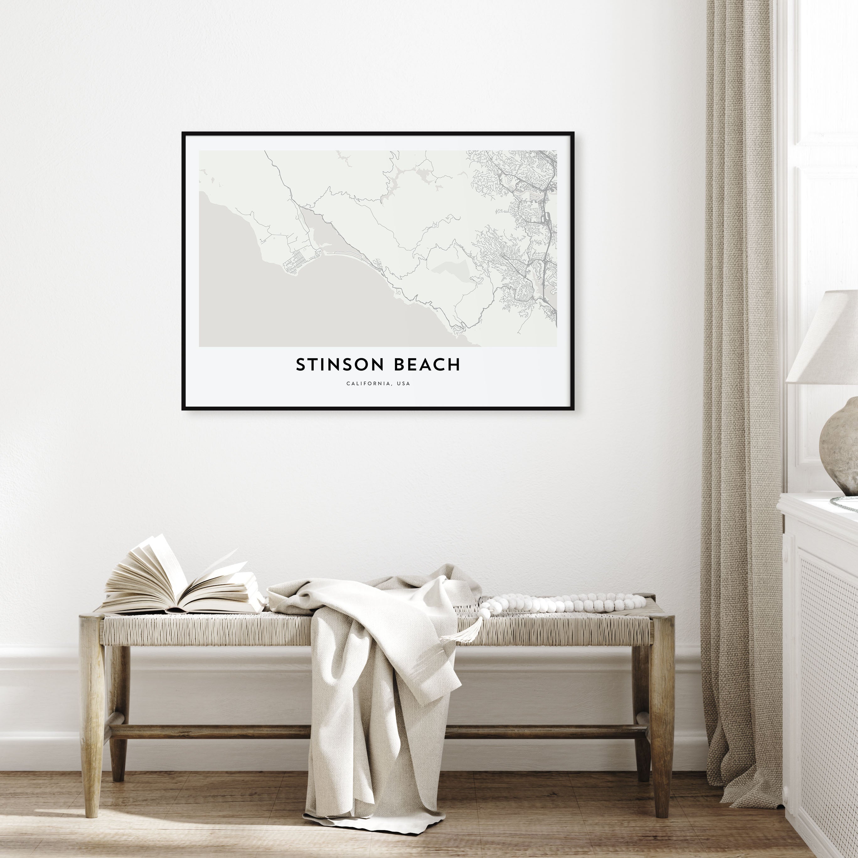 Stinson Beach Map Landscape Poster