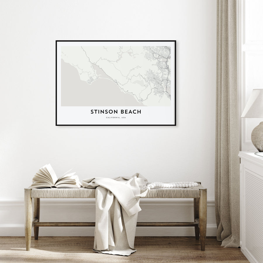 Stinson Beach Map Landscape Poster