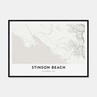 Stinson Beach Map Landscape Poster