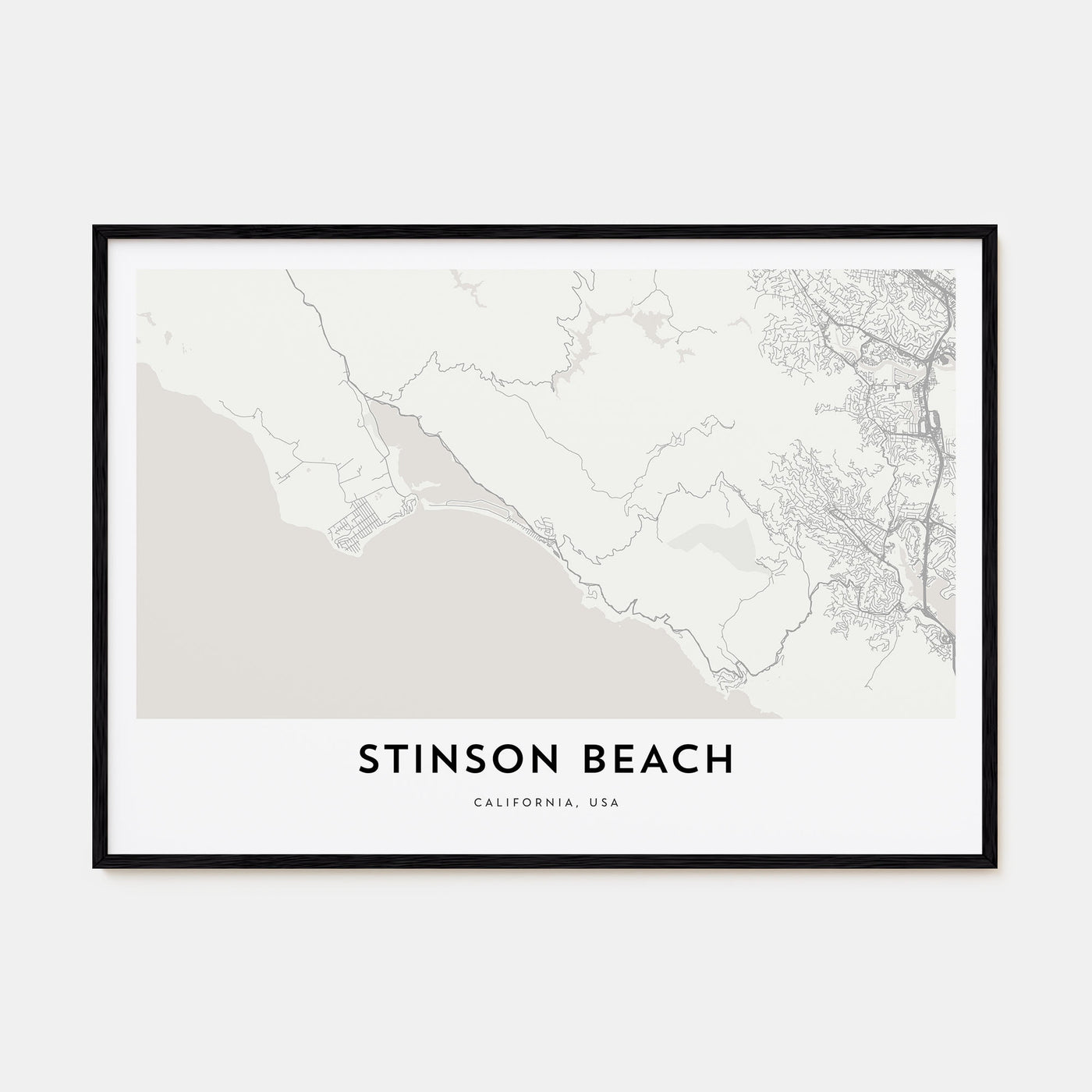 Stinson Beach Map Landscape Poster