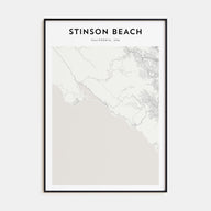 Stinson Beach Map Portrait Poster