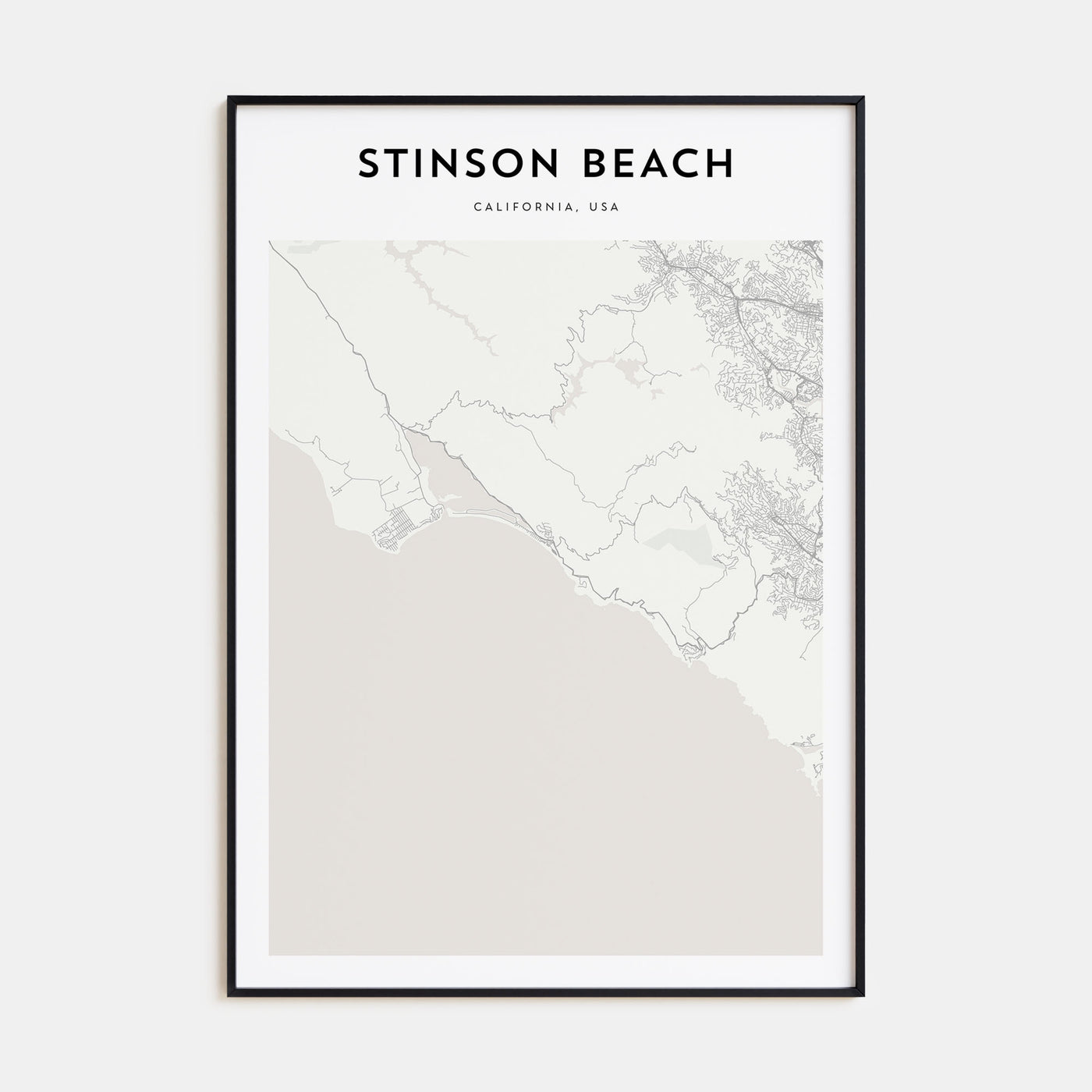 Stinson Beach Map Portrait Poster