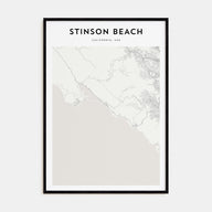 Stinson Beach Map Portrait Poster