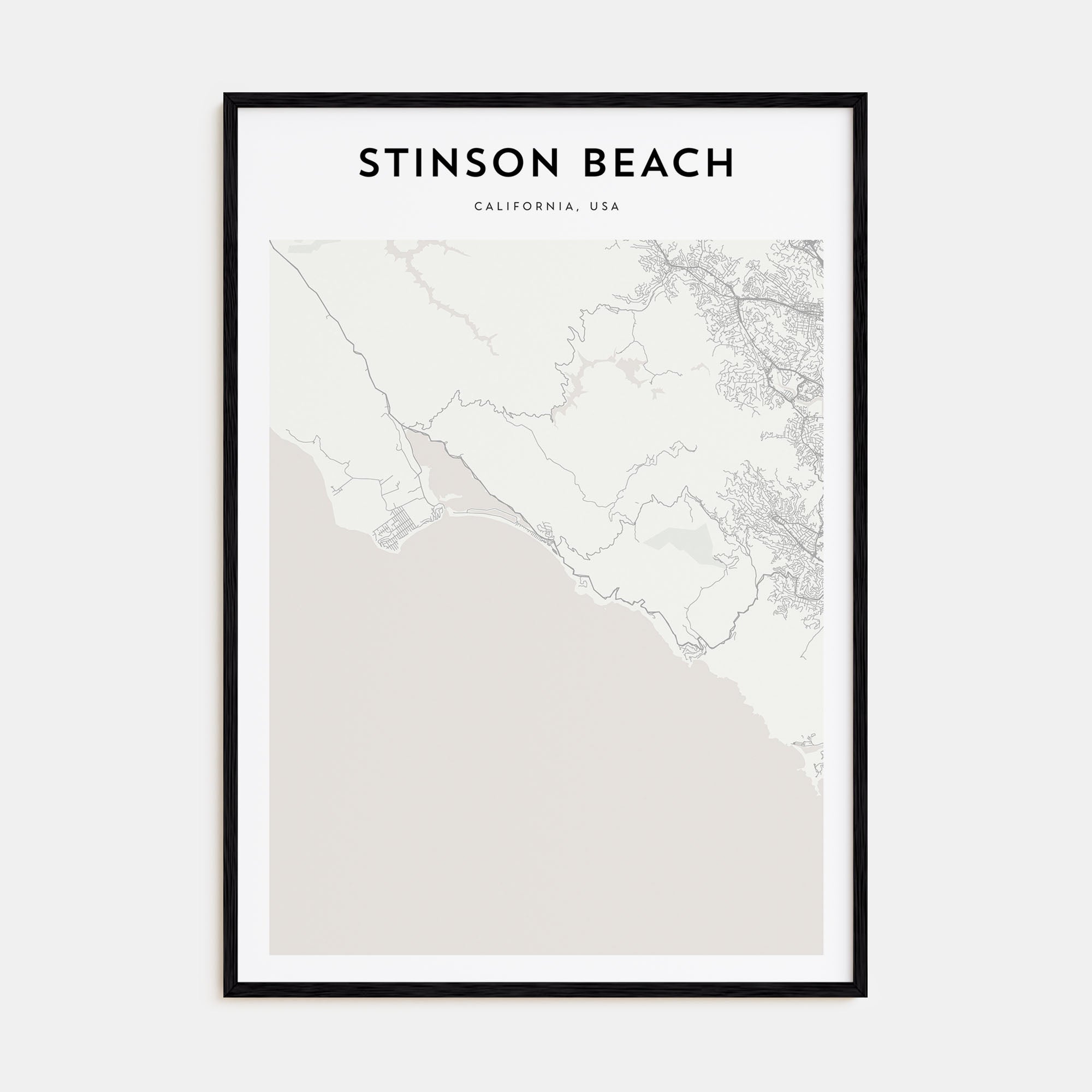 Stinson Beach Map Portrait Poster