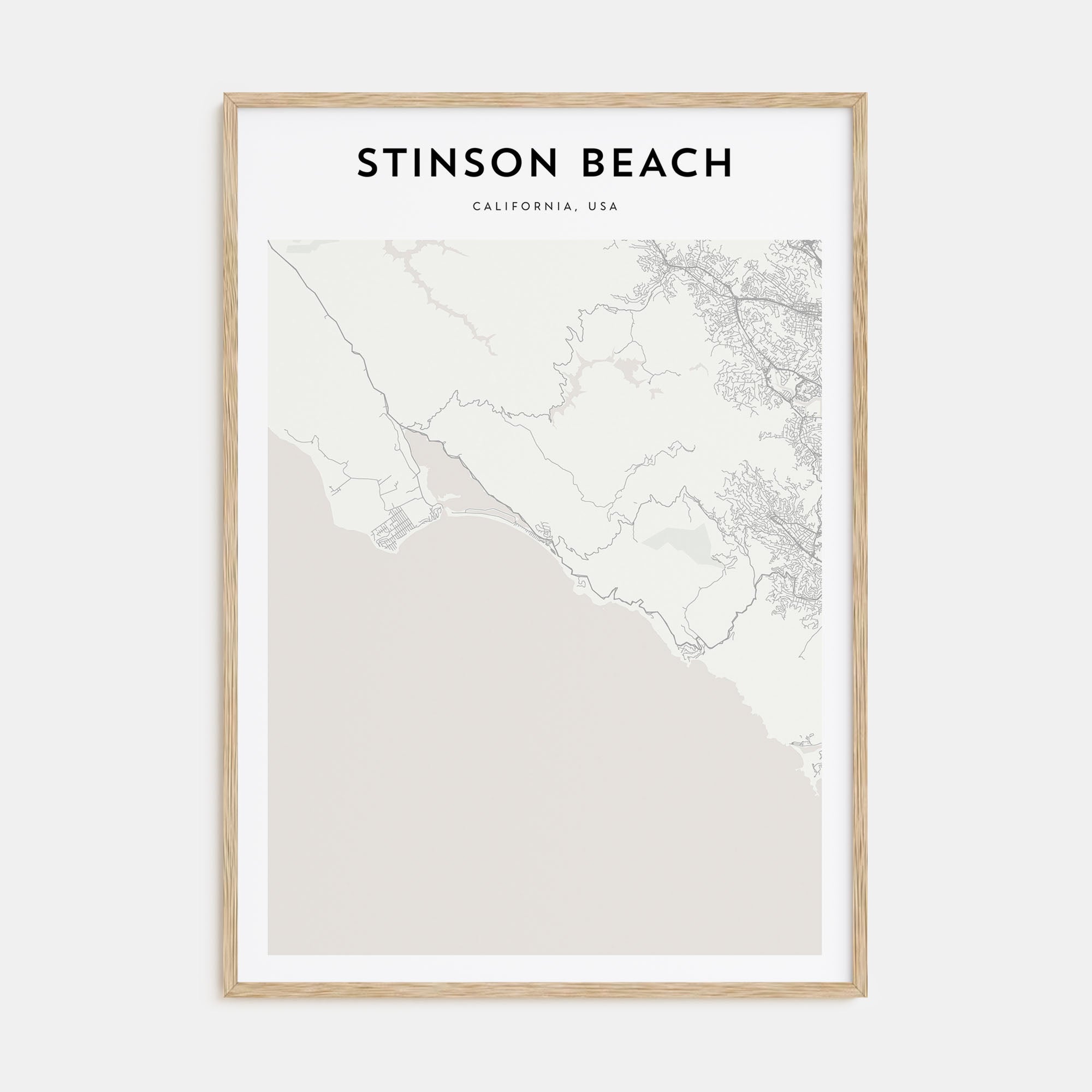 Stinson Beach Map Portrait Poster