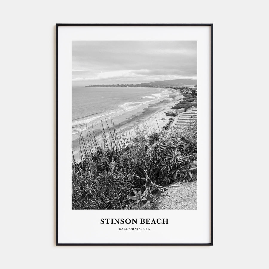 Stinson Beach Portrait B&W Poster