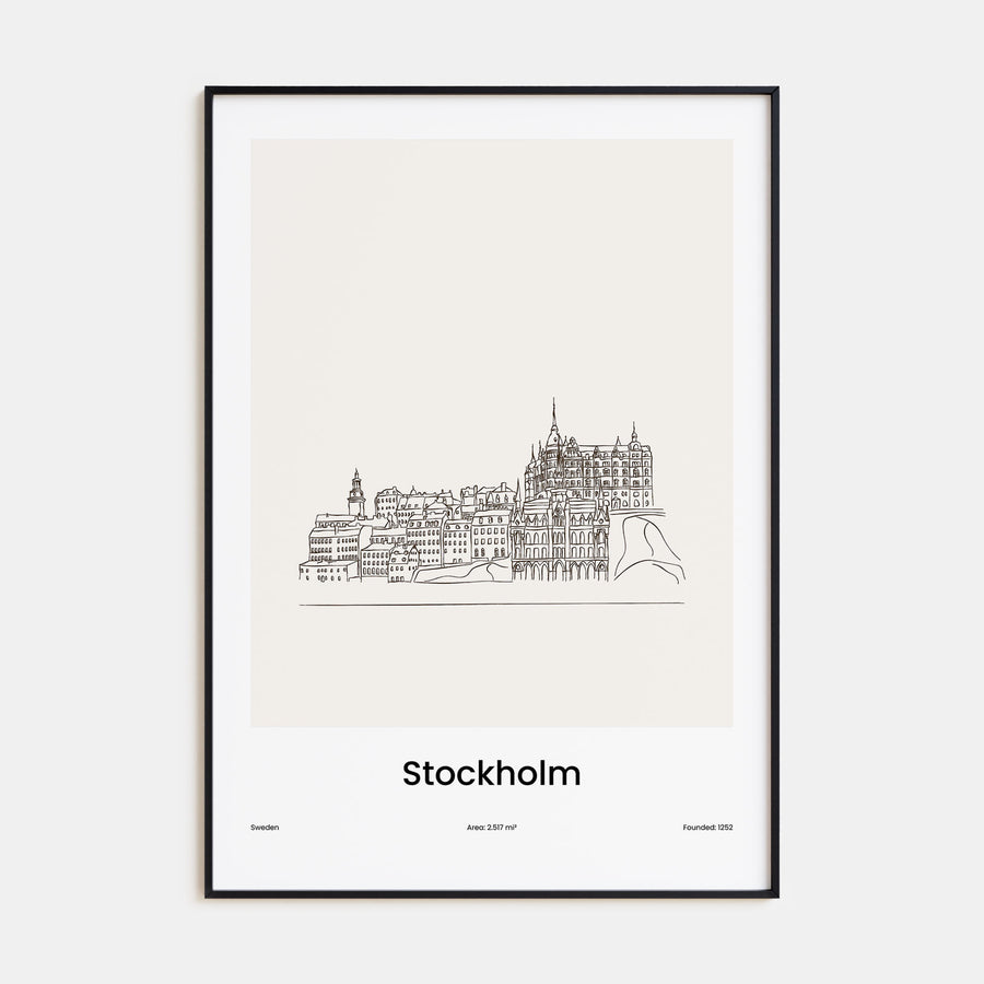 Stockholm Drawn Poster