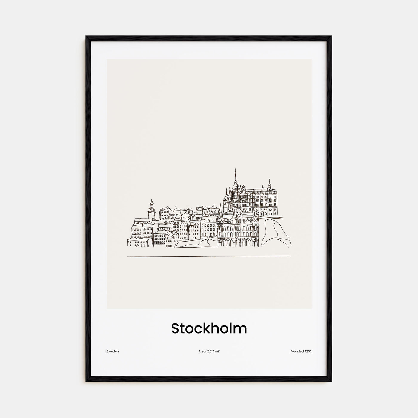 Stockholm Drawn Poster