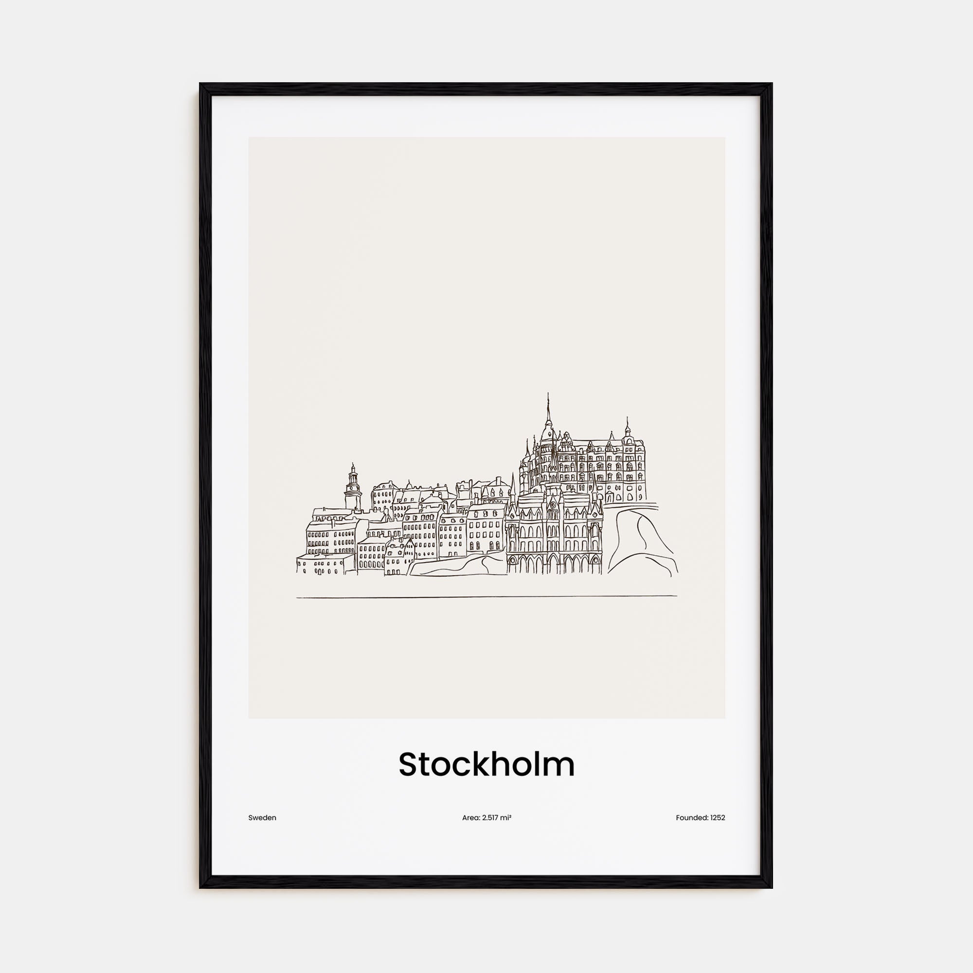 Stockholm Drawn Poster