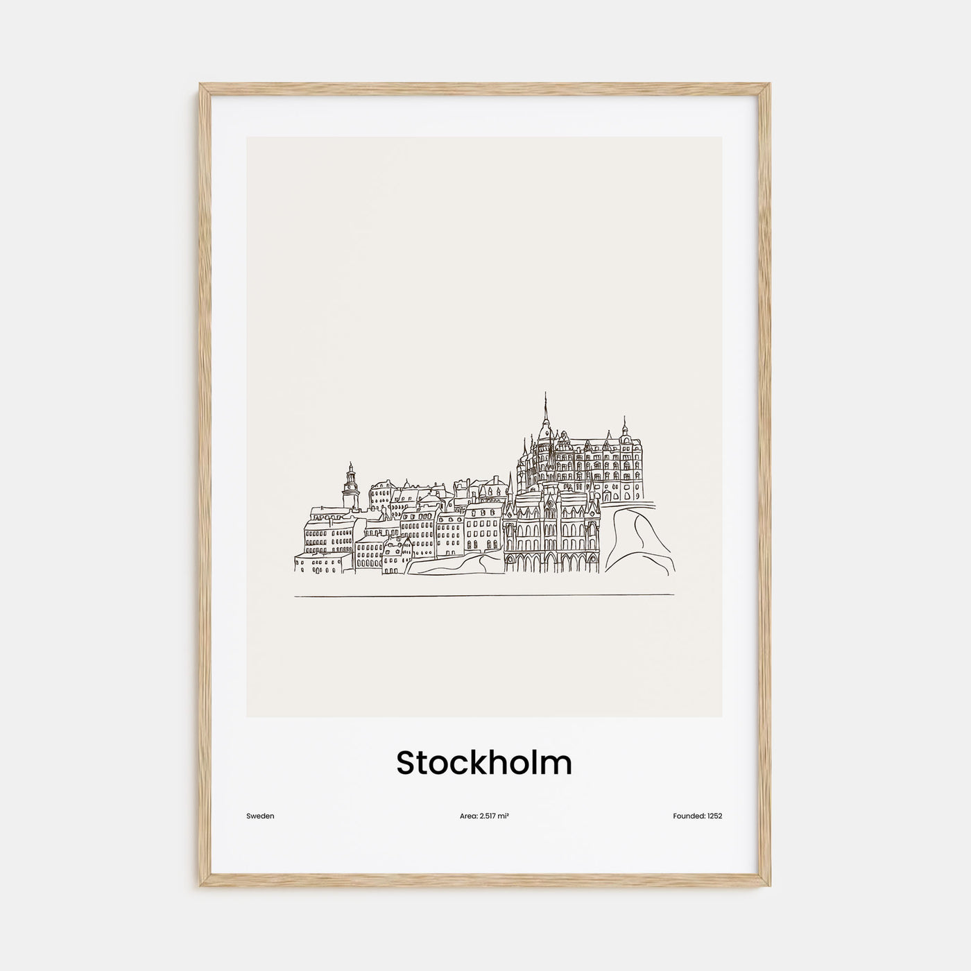 Stockholm Drawn Poster