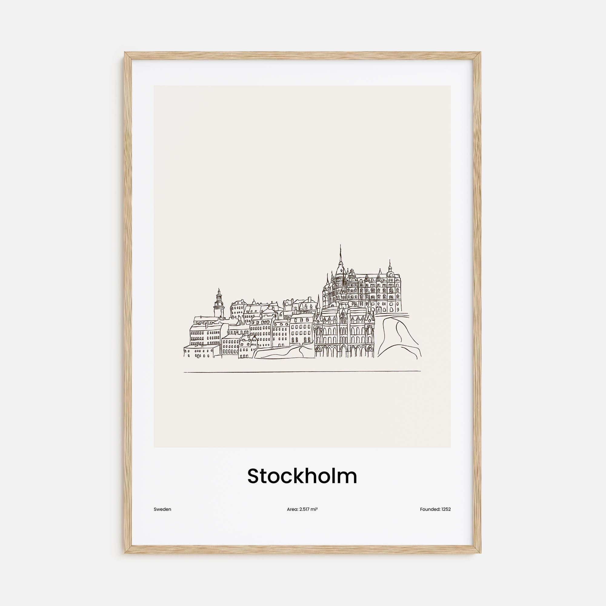 Stockholm Drawn Poster