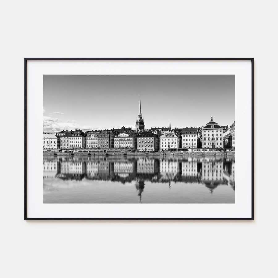 Stockholm Landscape B&W Poster