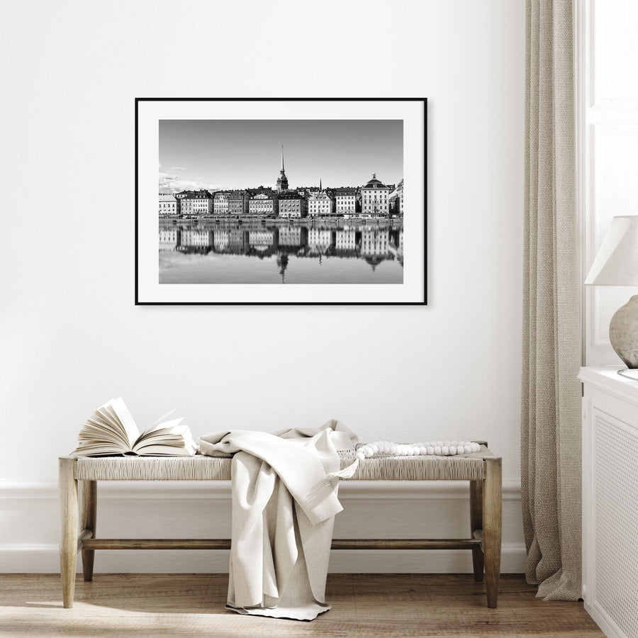 Stockholm Landscape B&W Poster