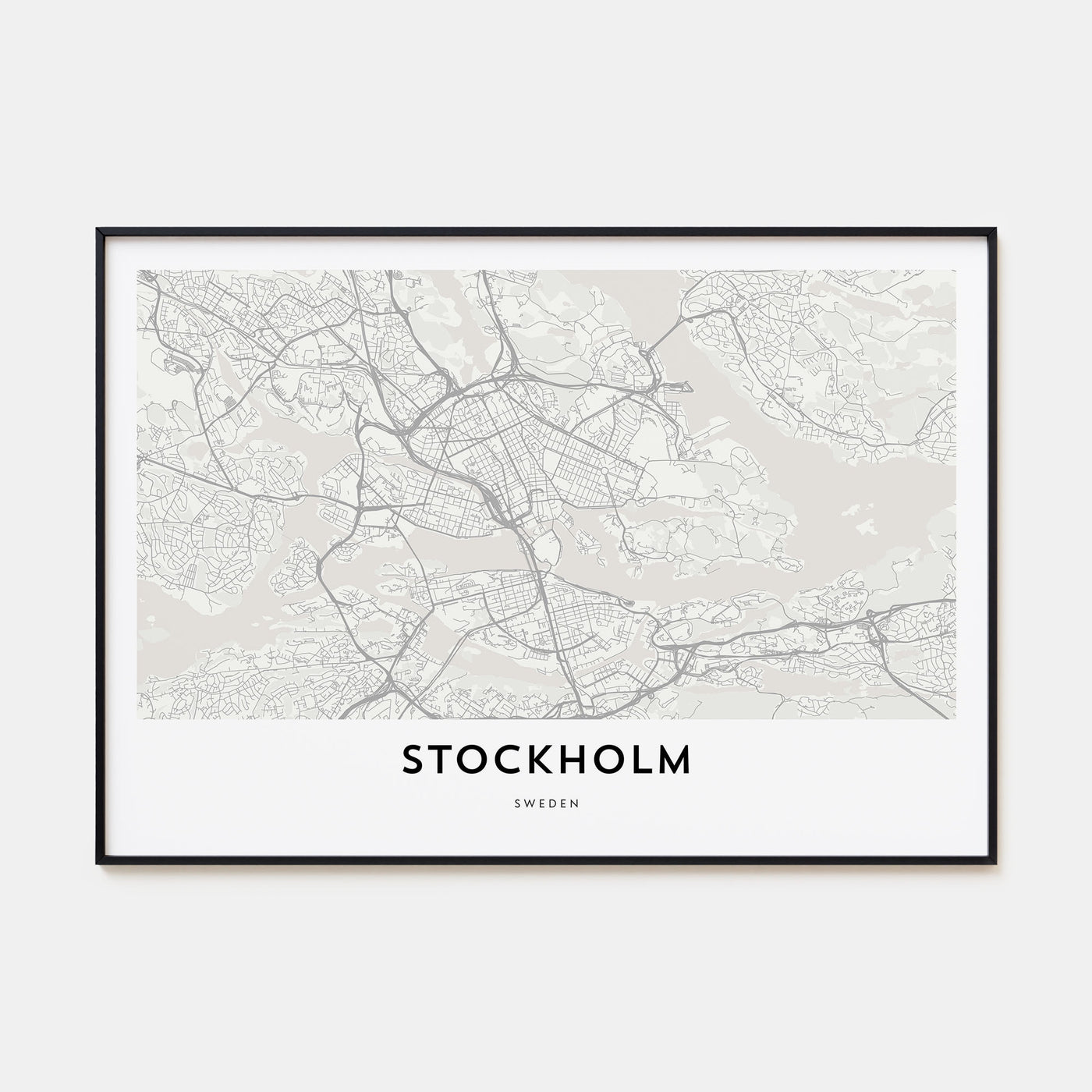 Stockholm Map Landscape Poster
