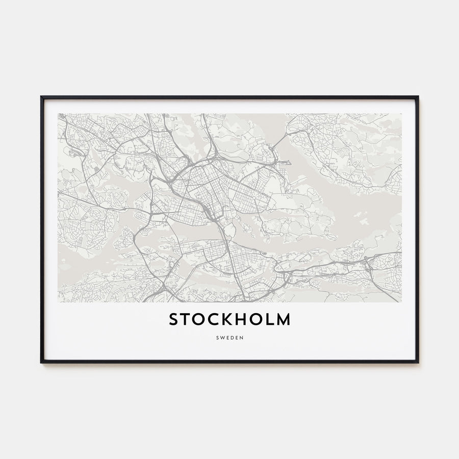 Stockholm Map Landscape Poster