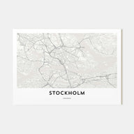 Stockholm Map Landscape Poster