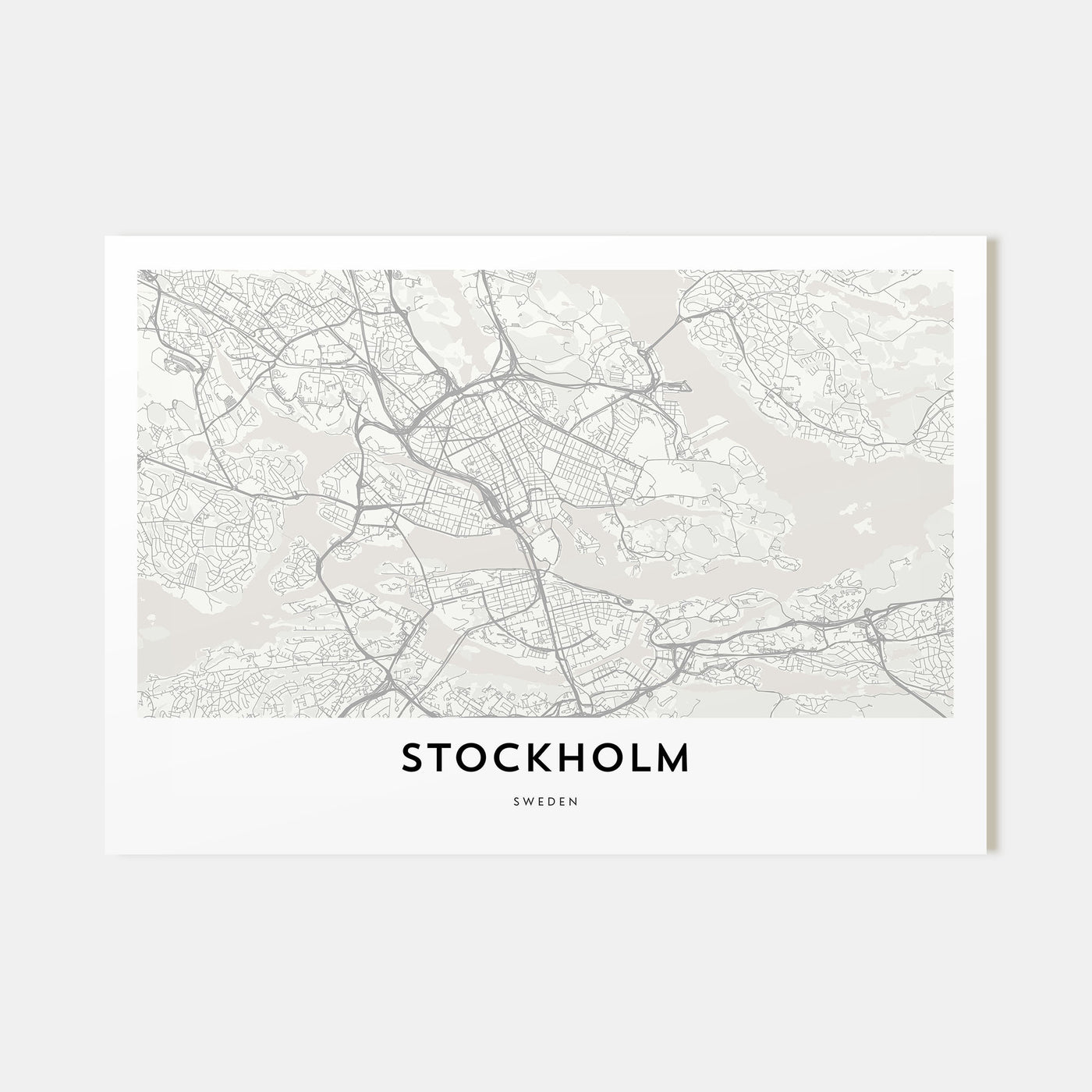Stockholm Map Landscape Poster