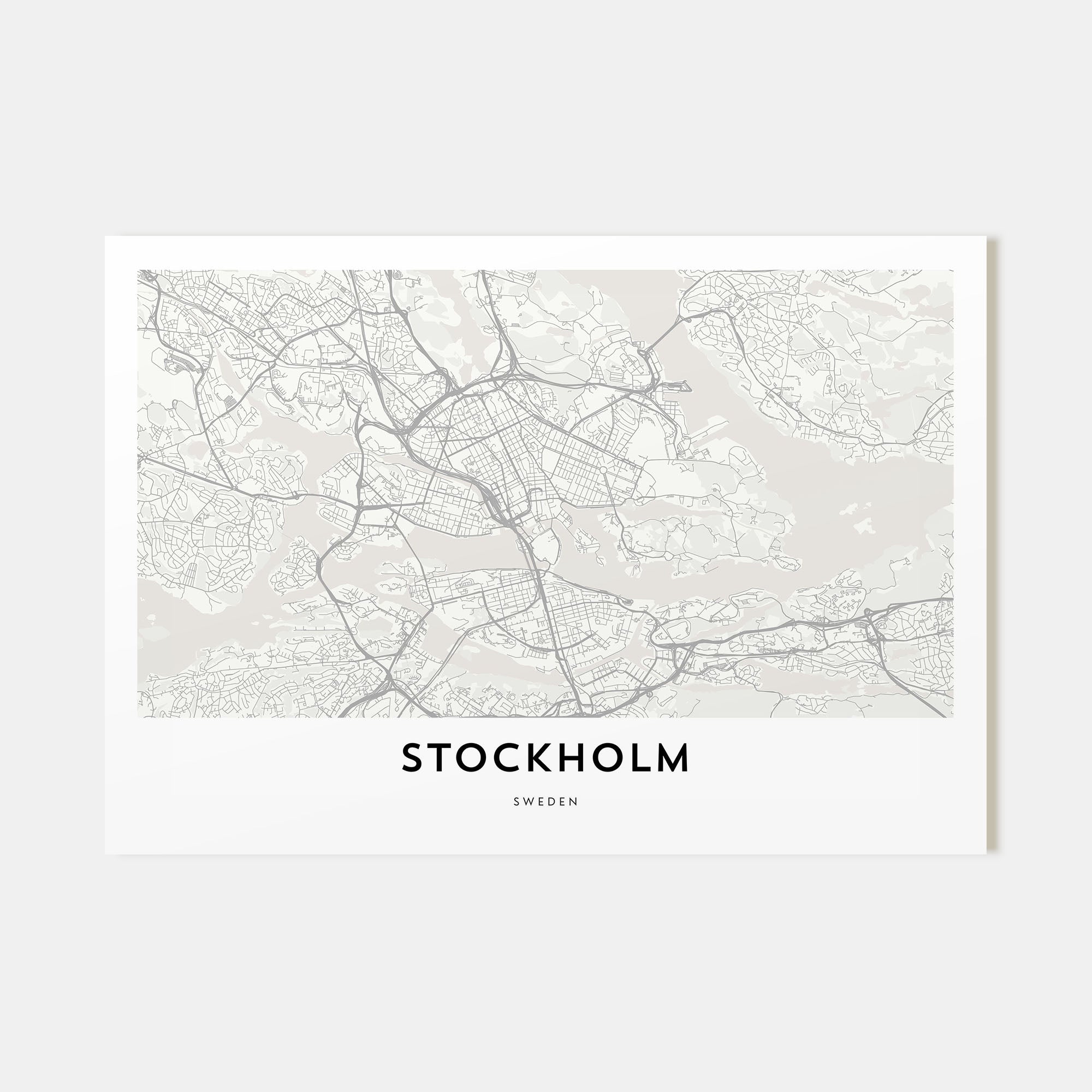 Stockholm Map Landscape Poster