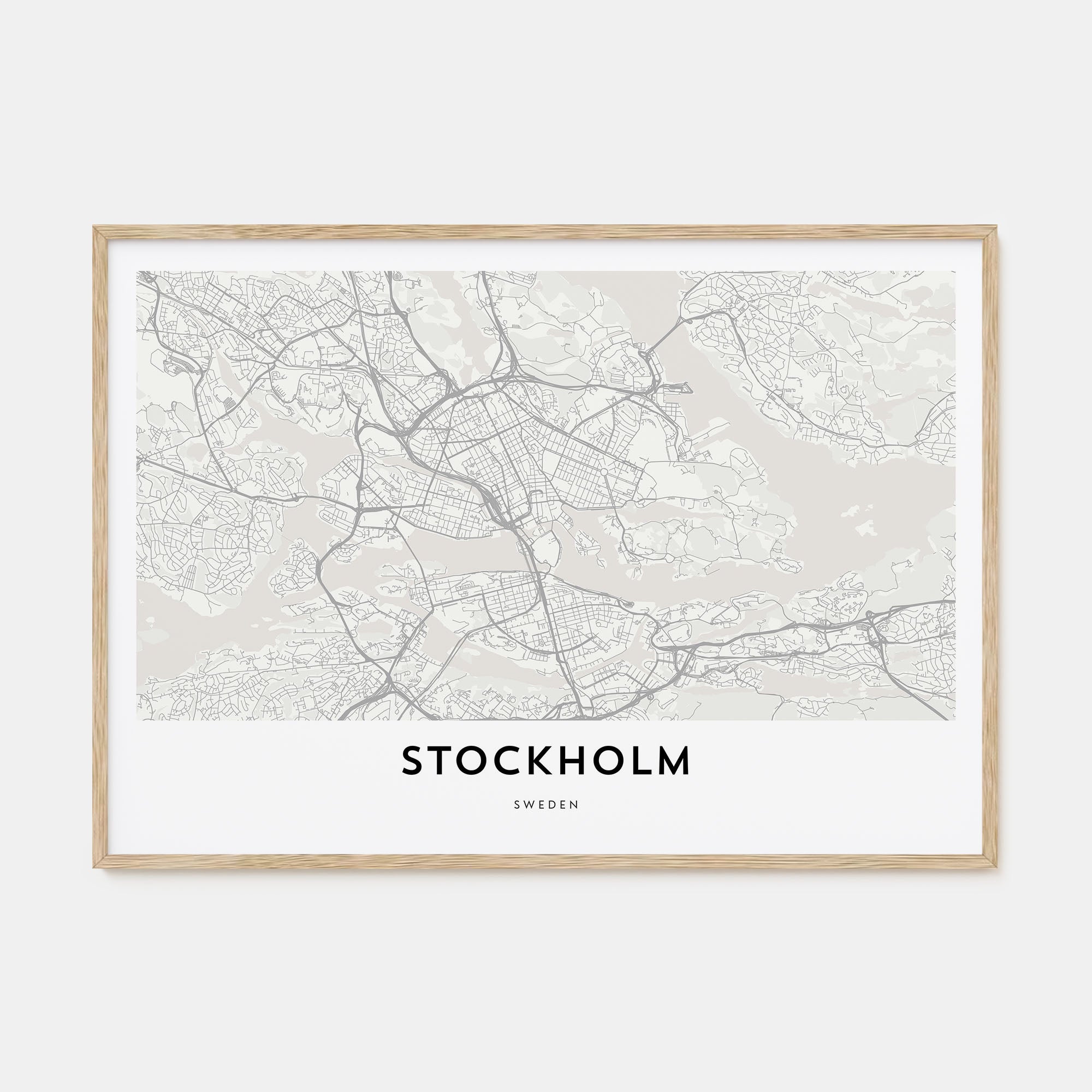 Stockholm Map Landscape Poster