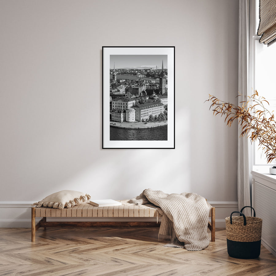 Stockholm Photo B&W Poster