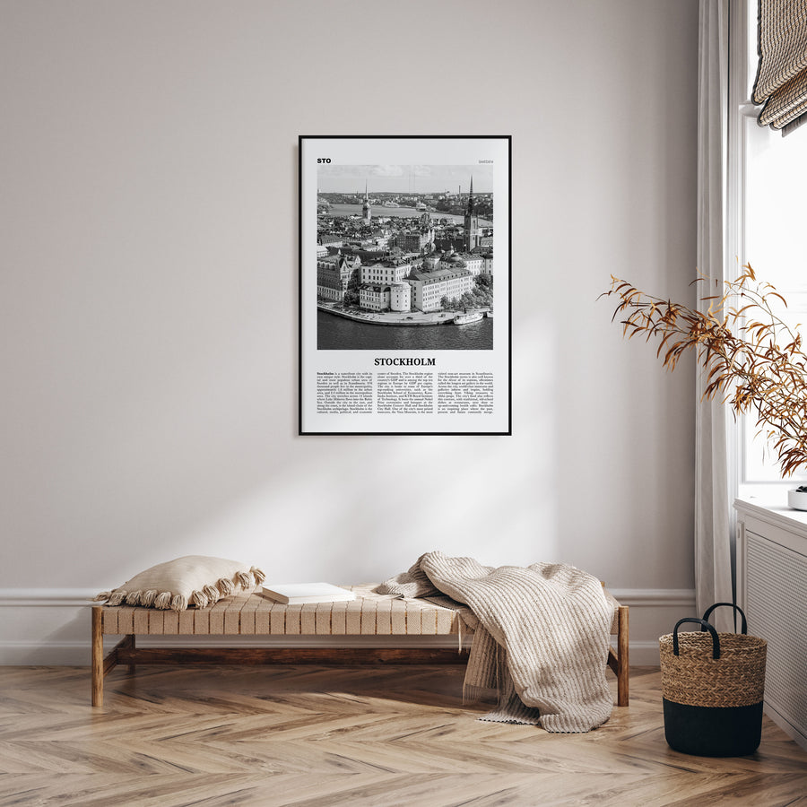 Stockholm Travel B&W No 1 Poster