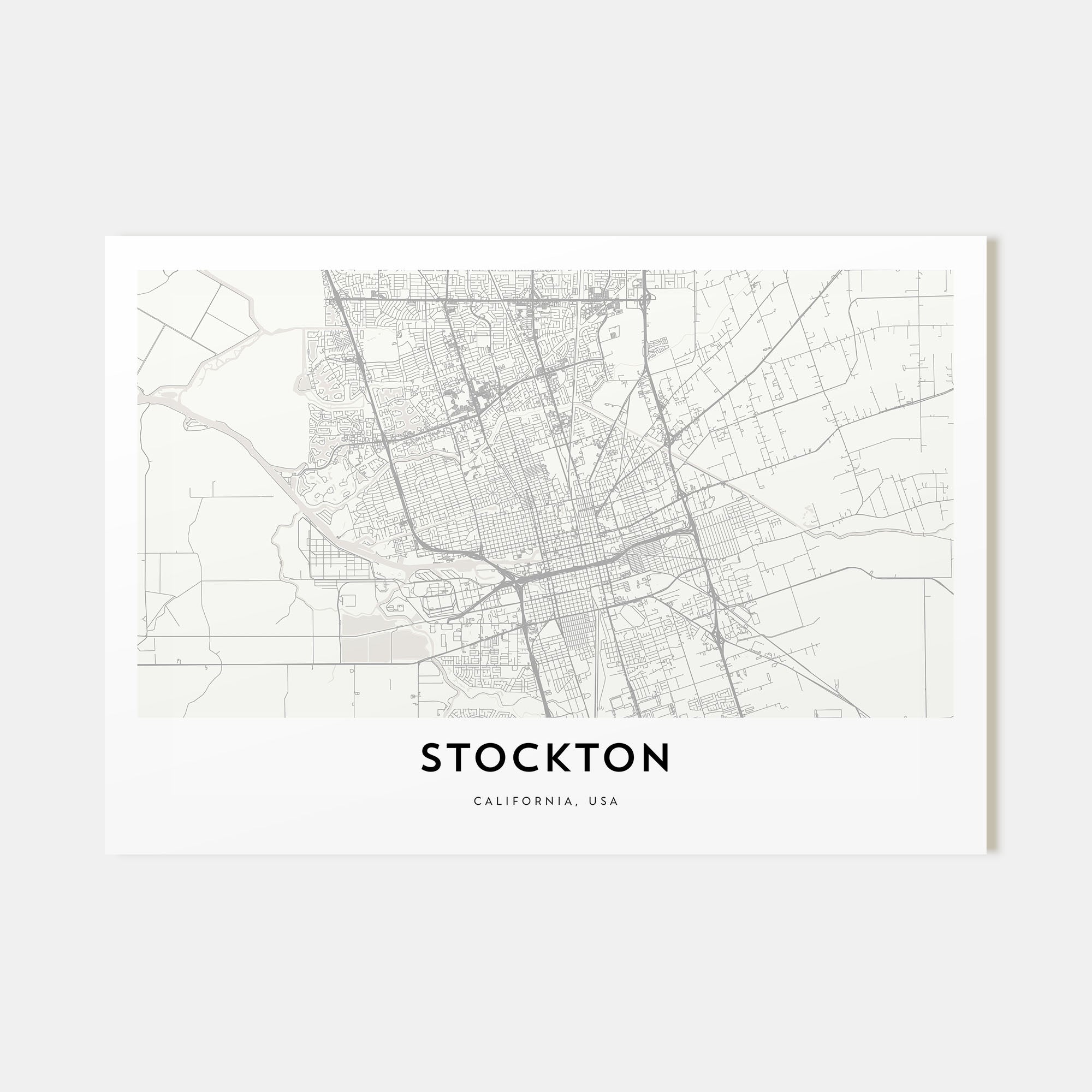 Stockton Map Landscape Poster