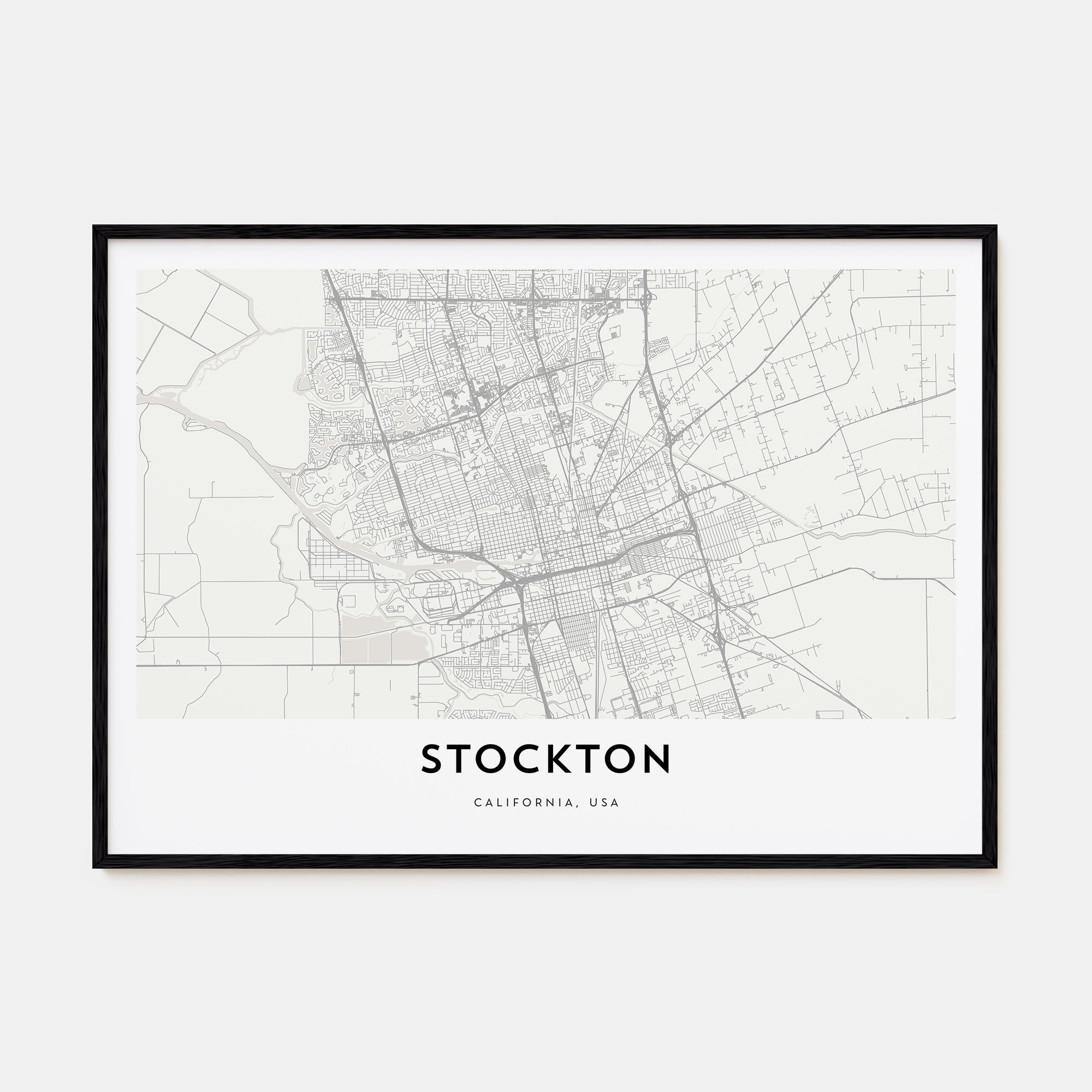 Stockton Map Landscape Poster