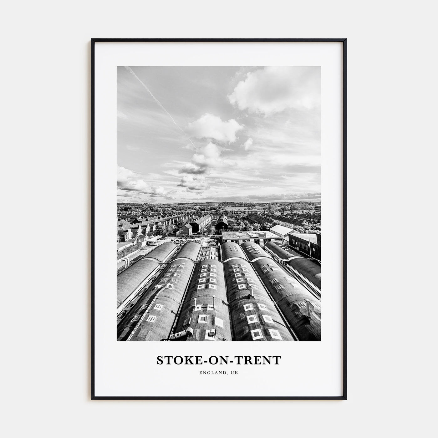 Stoke-on-Trent Portrait B&W Poster