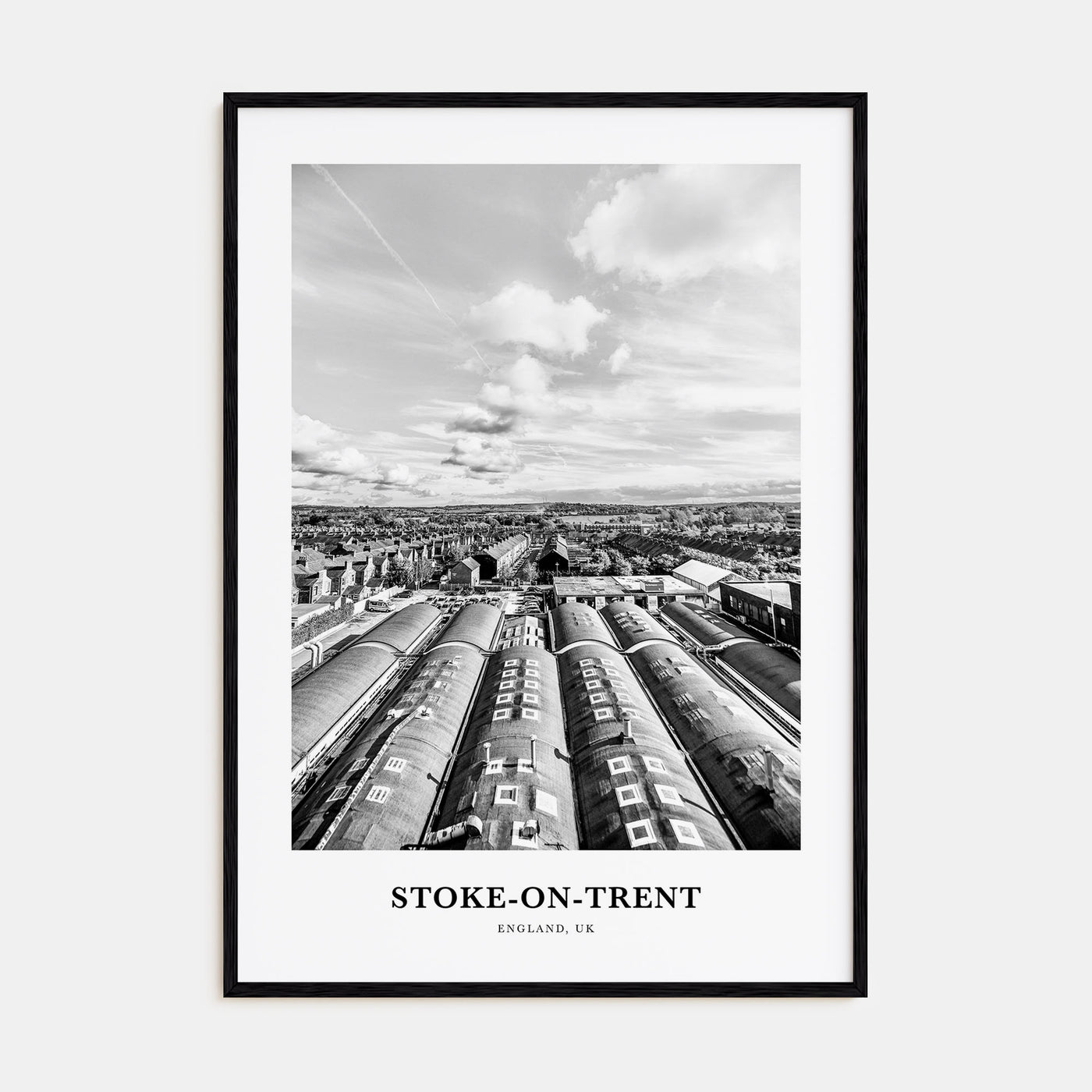 Stoke-on-Trent Portrait B&W Poster