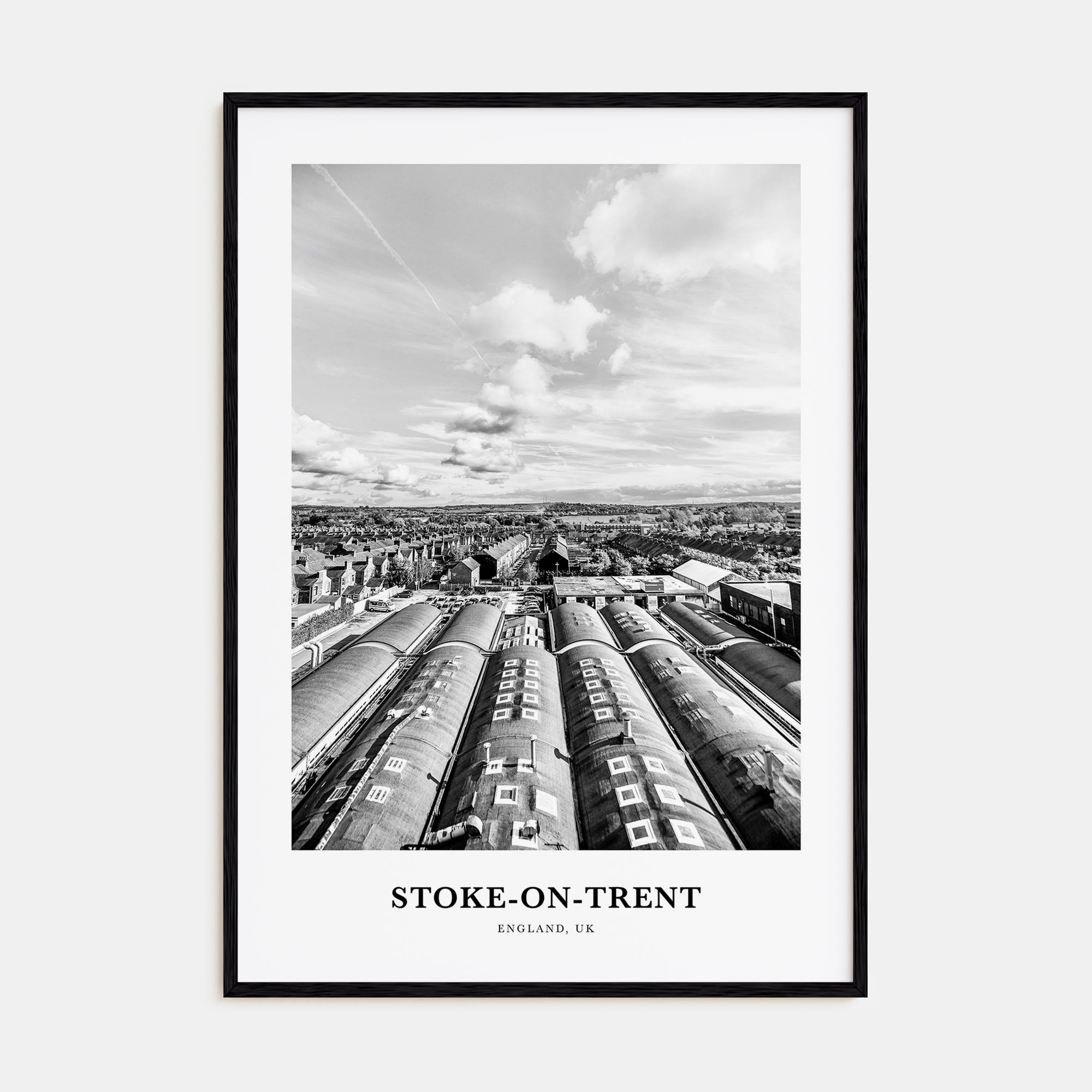 Stoke-on-Trent Portrait B&W Poster