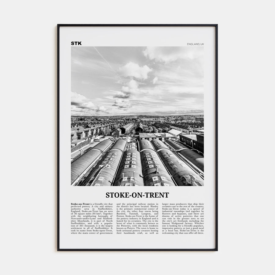 Stoke-on-Trent Travel B&W Poster