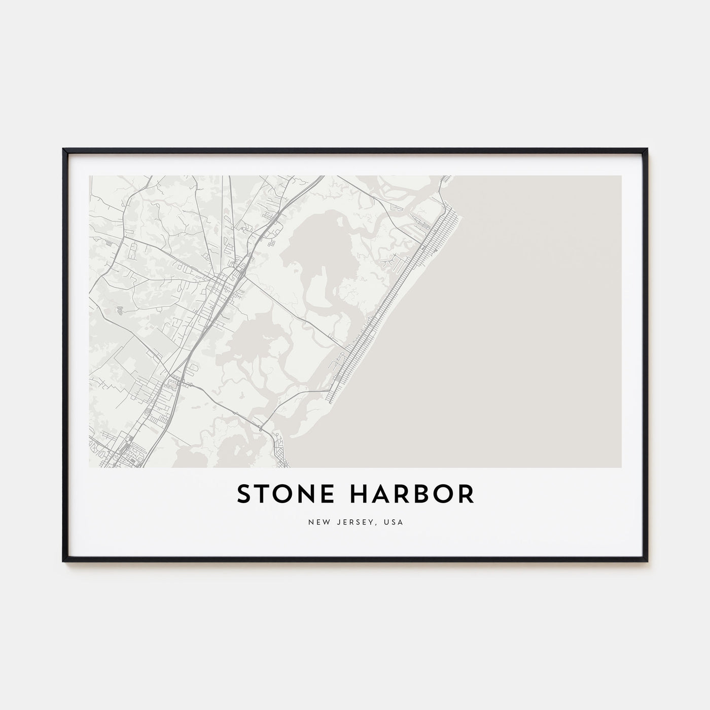 Stone Harbor Map Landscape Poster