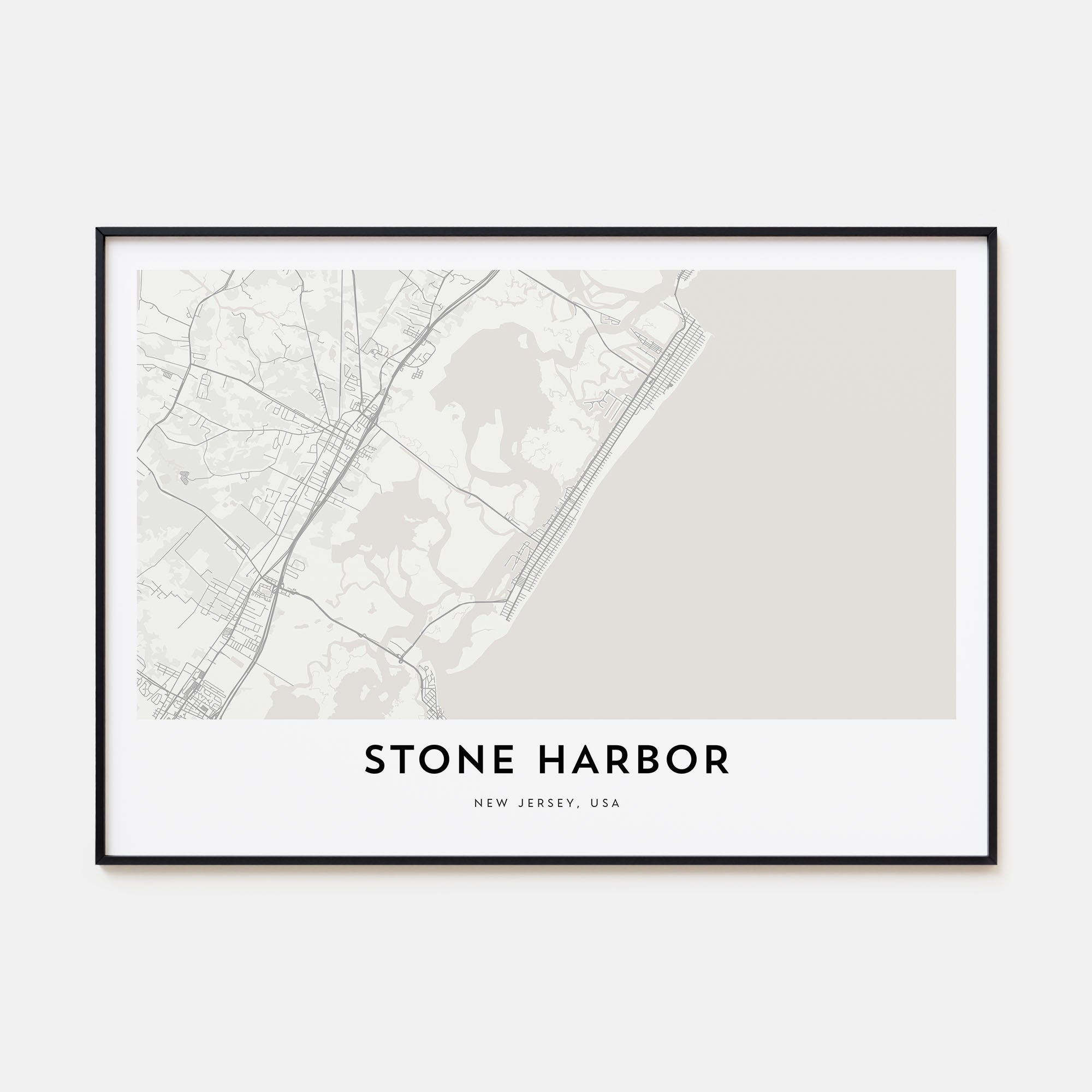 Stone Harbor Map Landscape Poster