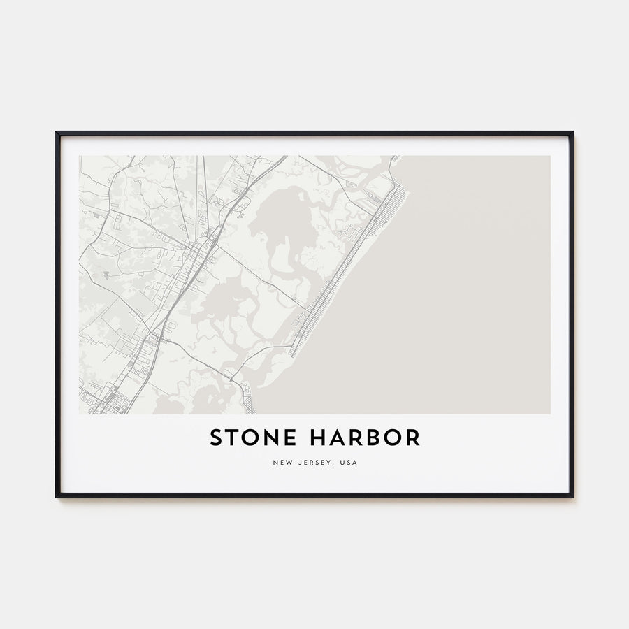 Stone Harbor Map Landscape Poster