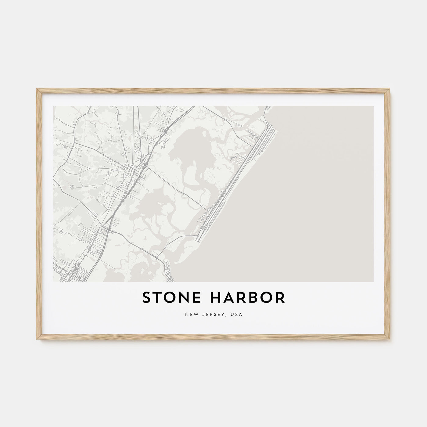 Stone Harbor Map Landscape Poster