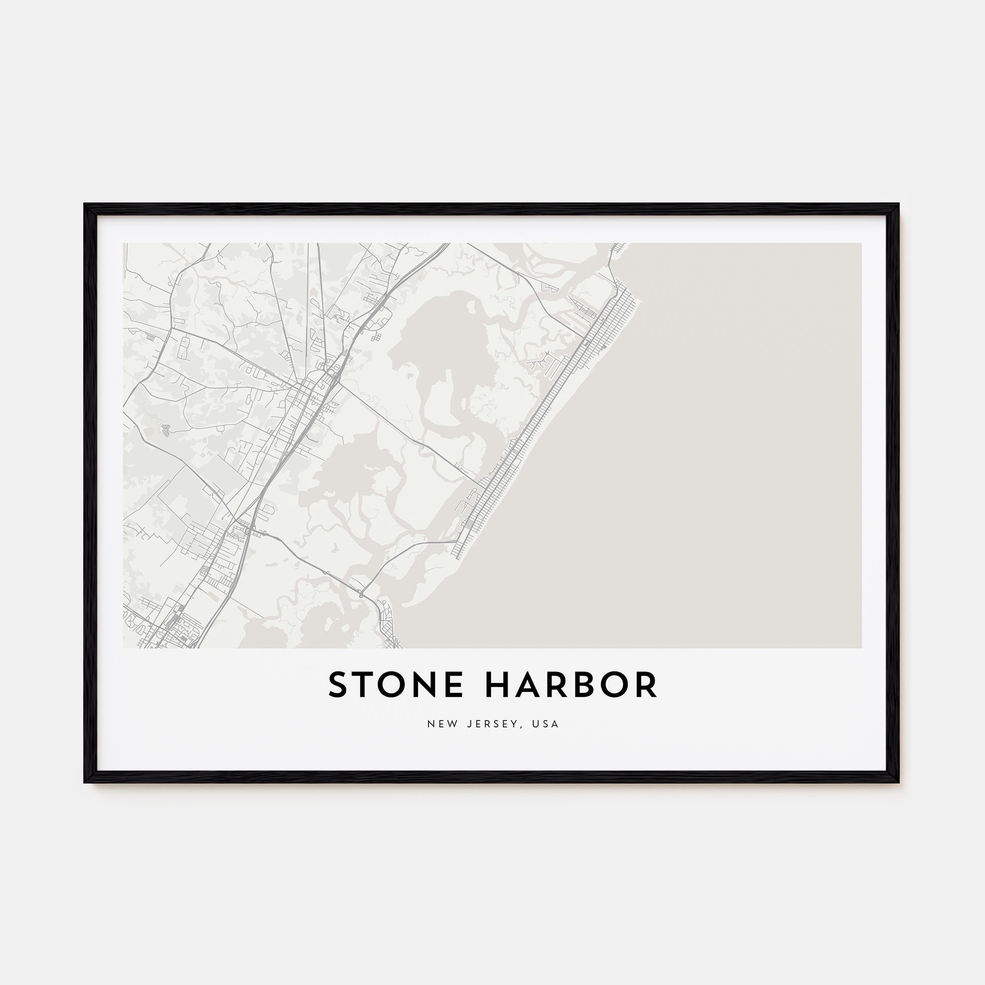 Stone Harbor Map Landscape Poster