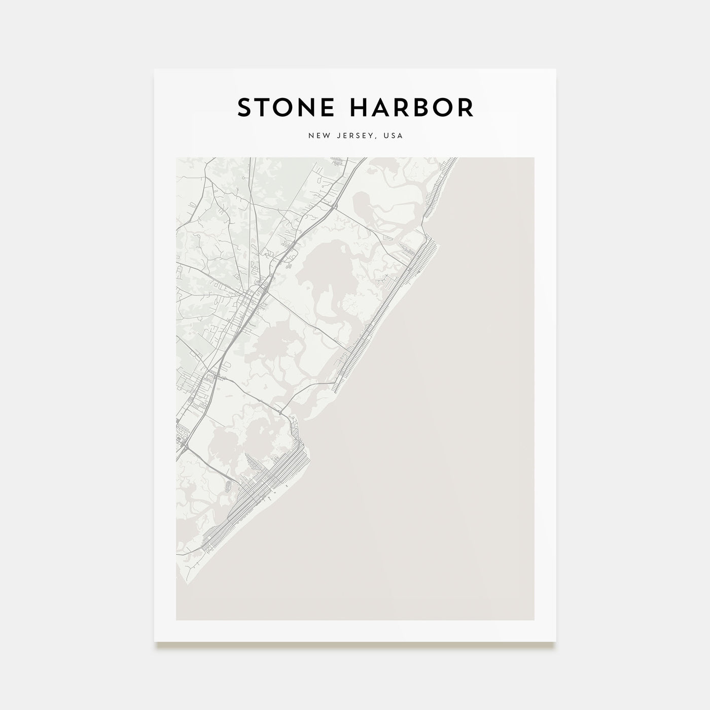 Stone Harbor Map Portrait Poster