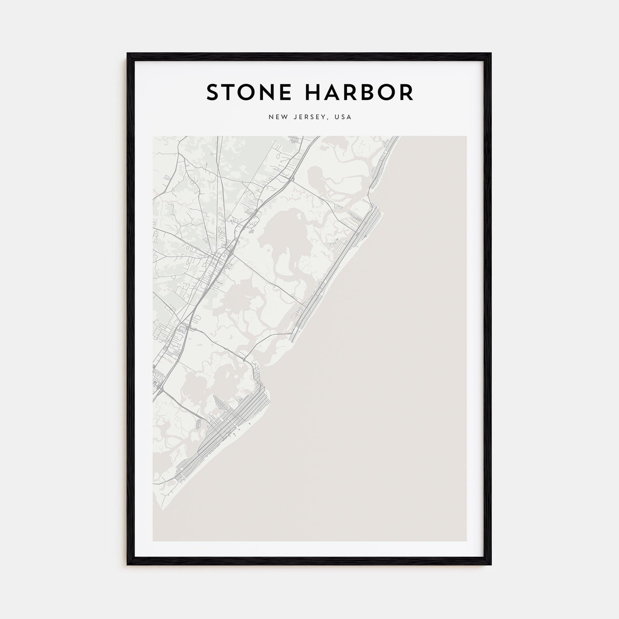 Stone Harbor Map Portrait Poster