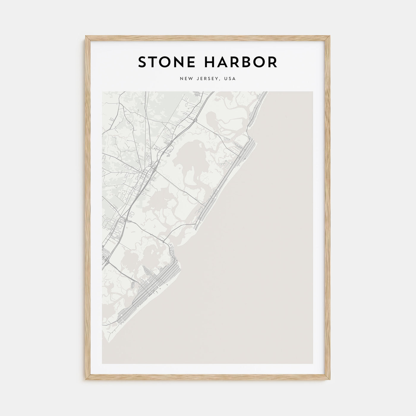 Stone Harbor Map Portrait Poster
